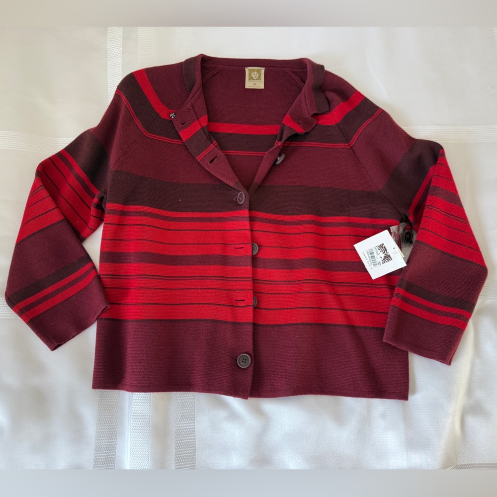 NEW Anne Klein Burgundy/Red Knit Sweater Set (Blazer + Skirt)
